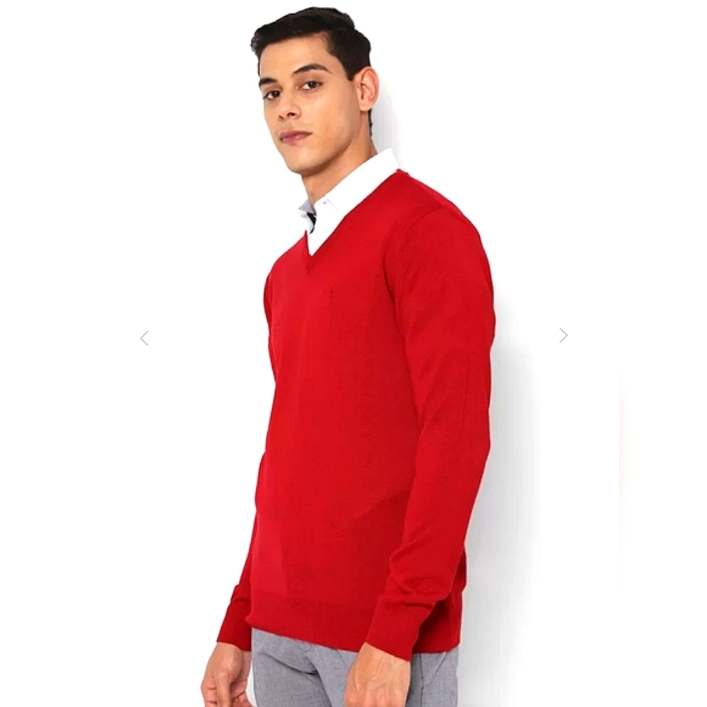 🆕️ Red Allen Solly 100% Merino Wool Sweater - Picture 11 of 12